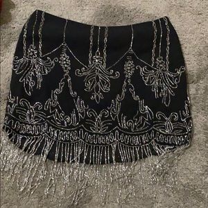 ASOS FRINGE BEADED MINI SKIRT